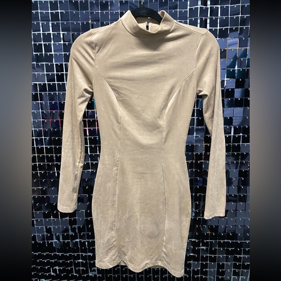 Cut Out Mock Neck Bodycon Dress - Picture 1 of 2